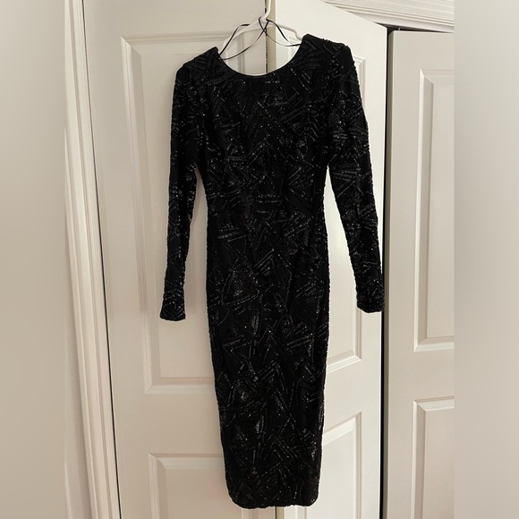 Dress the Population | Dresses | Emery Long Sleeve Sequin Cocktail  Dressdress The Population | Poshmark